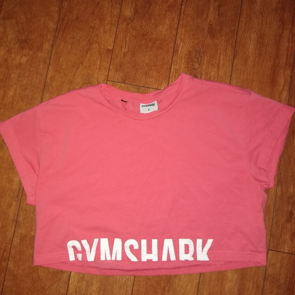 Orange gymshark friction crop top